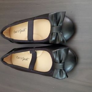 Cat &Jack black girls shoes with bow